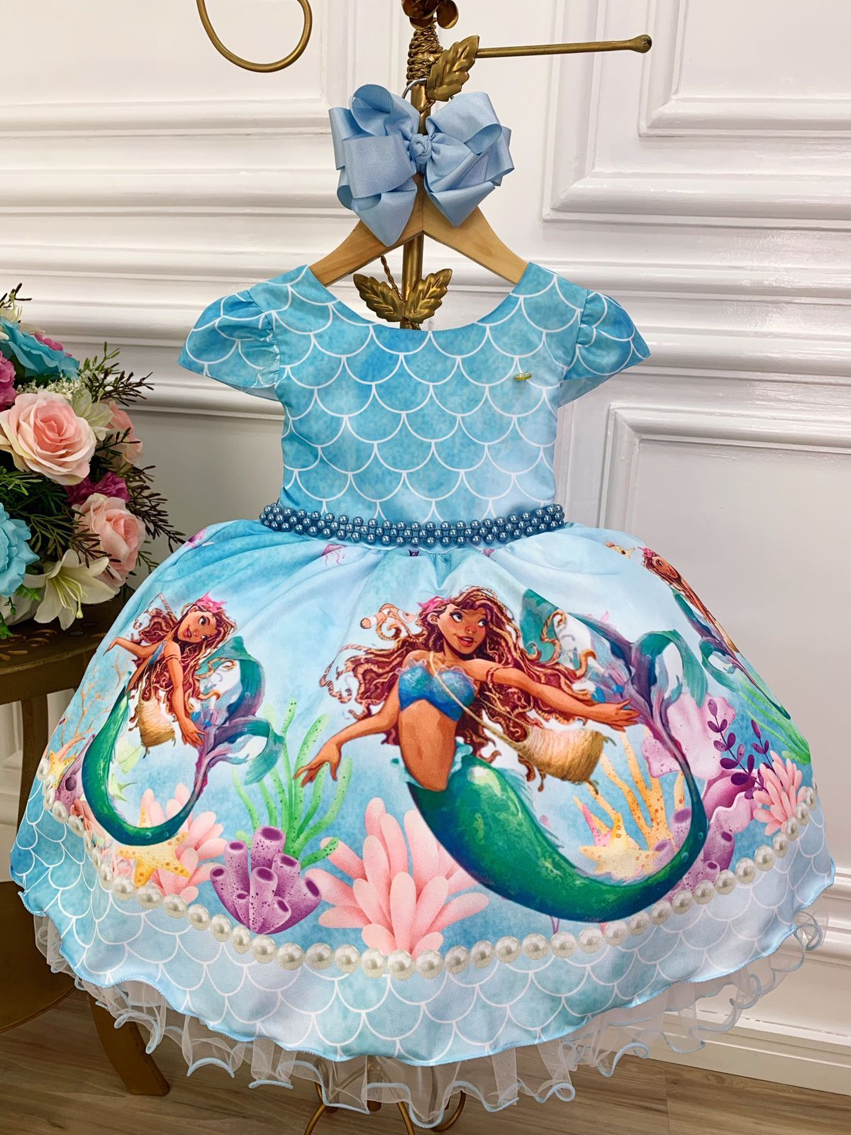 Vestido infantil de la película Princesa Ariel con escamas de sirena