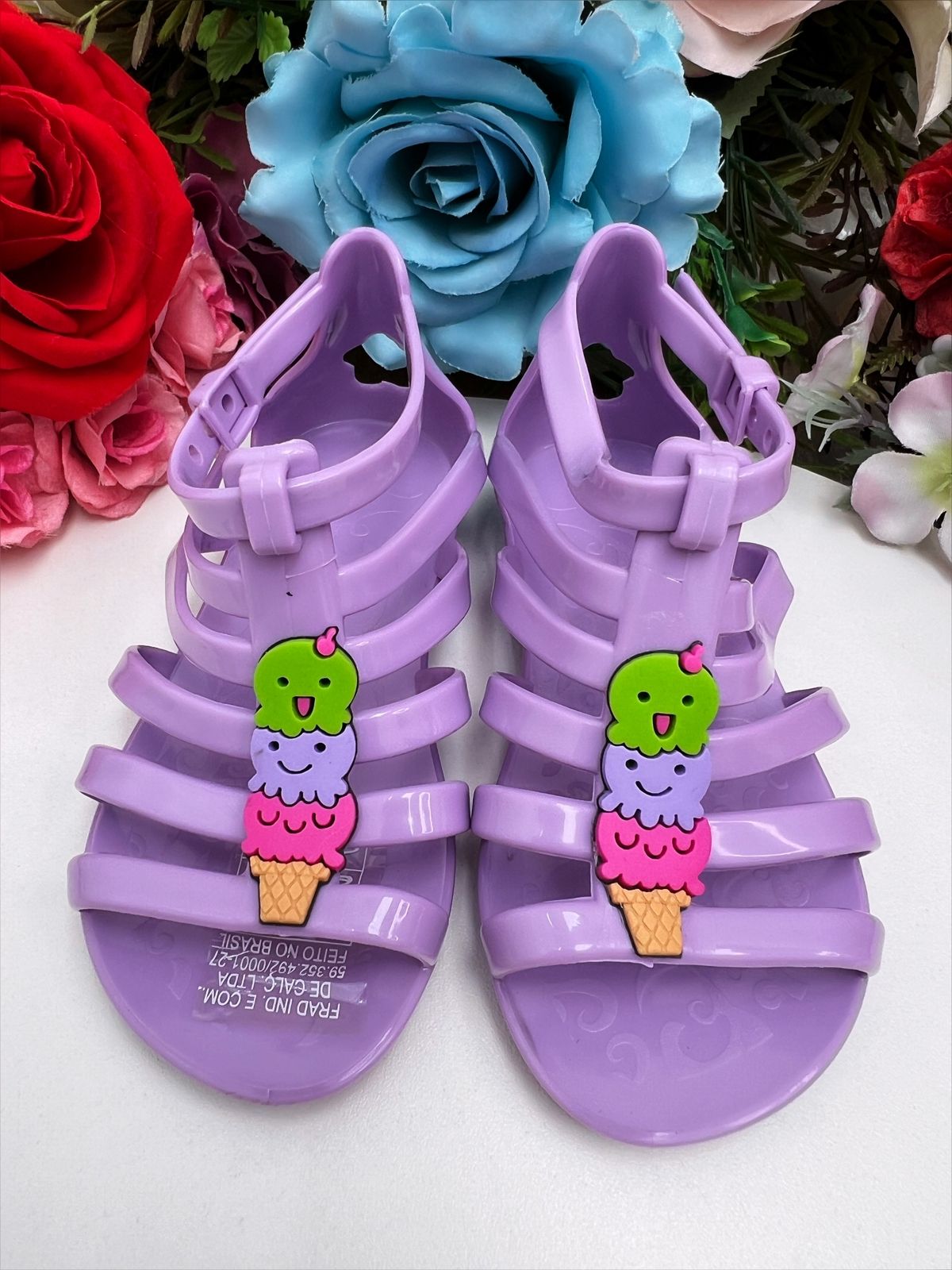 Sandalias de gladiador Baby Ice Cream Maxi con purpurina lila