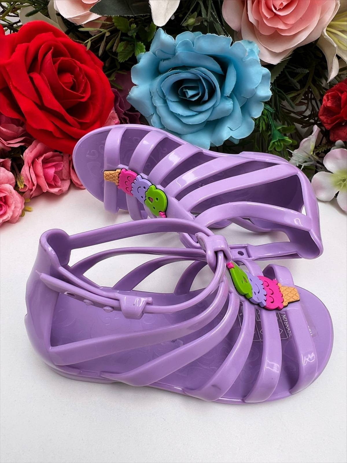 Sandalias de gladiador Baby Ice Cream Maxi con purpurina lila