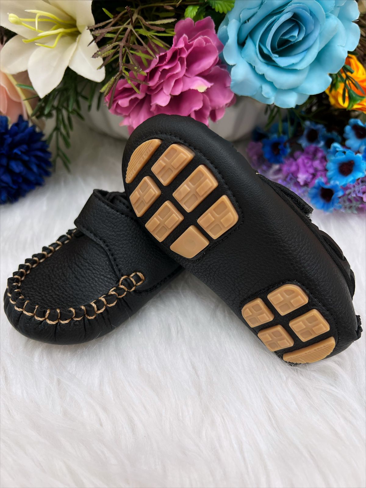 Zapatos mocasín negros con velcro Princes