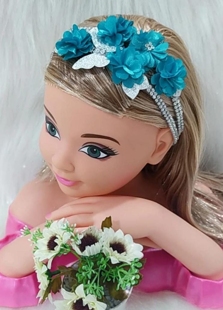 Diadema para bebé con pedrería plateada y dorada en varios colores