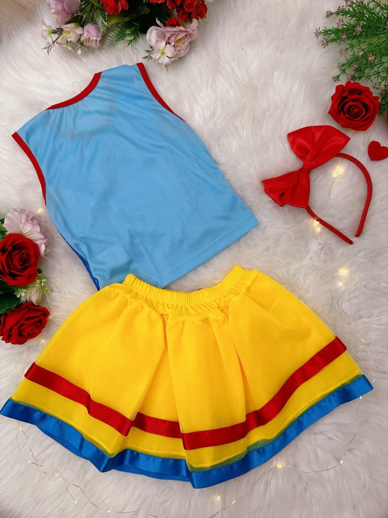 Disfraz infantil de Blancanieves, blusa y falda con tiara