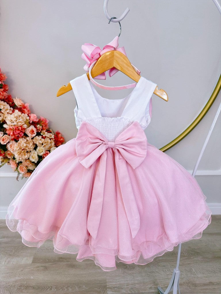 Vestido infantil de conejito de Pascua con falda de purpurina de lujo