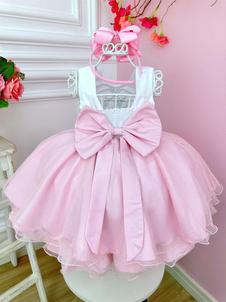 Vestido infantil de conejito de Pascua con falda de purpurina de lujo