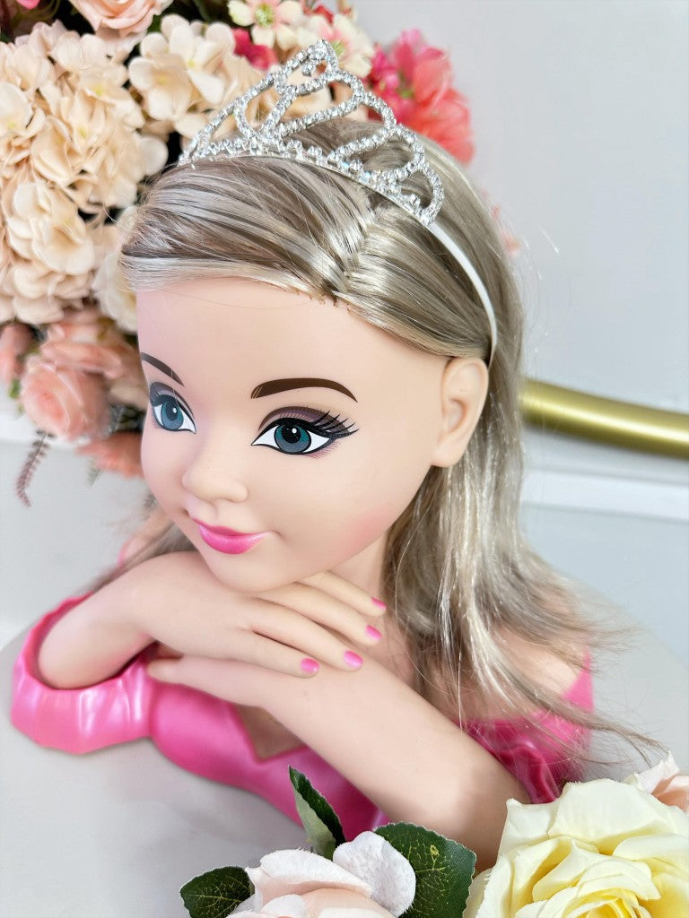 Corona de corazón real infantil con colgante de plata y oro
