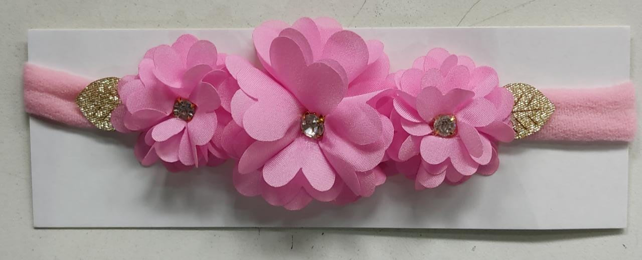 Diadema para bebé con lazo de diamantes de imitación y flor en varios colores