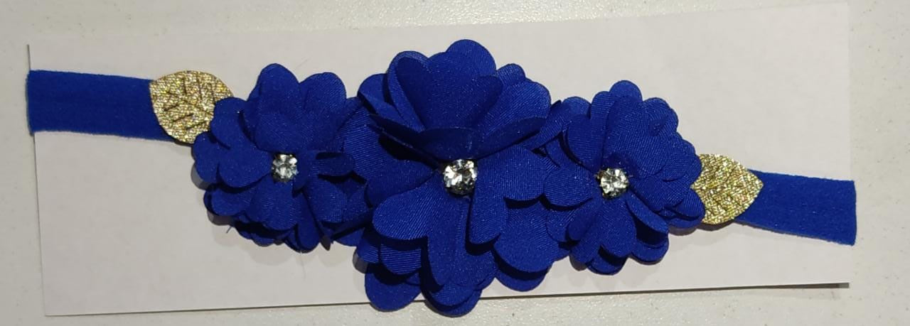 Diadema para bebé con lazo de diamantes de imitación y flor en varios colores