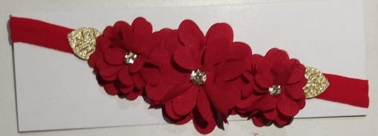 Diadema para bebé con lazo de diamantes de imitación y flor en varios colores