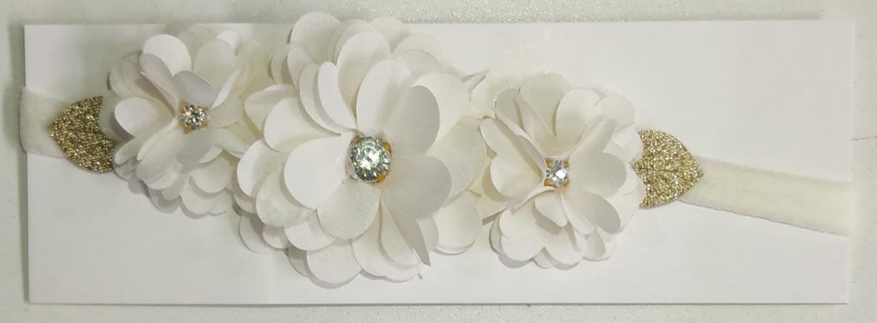 Diadema para bebé con lazo de diamantes de imitación y flor en varios colores