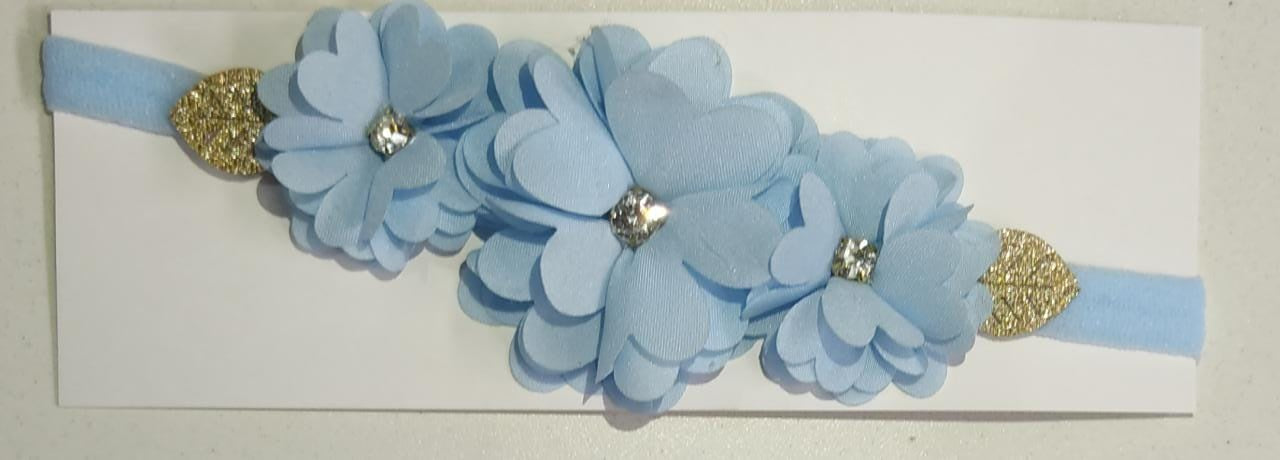 Diadema para bebé con lazo de diamantes de imitación y flor en varios colores