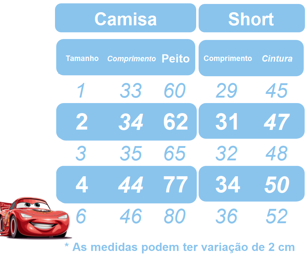 Conjunto de Rayo McQueen de Cars con shorts y camisa con tirantes