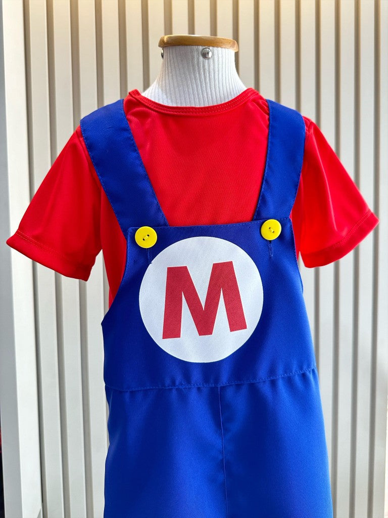 Conjunto de disfraces de fiesta infantil rojo y azul
