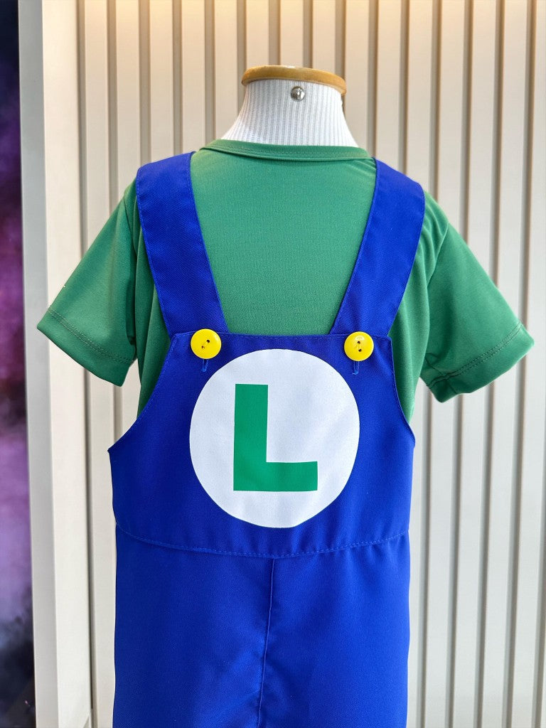 Conjunto de disfraces de fiesta infantil verde y azul