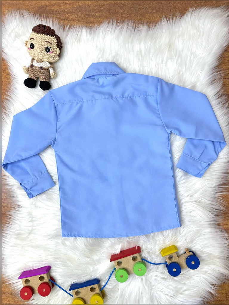 Camisa formal azul claro con mangas largas Princes