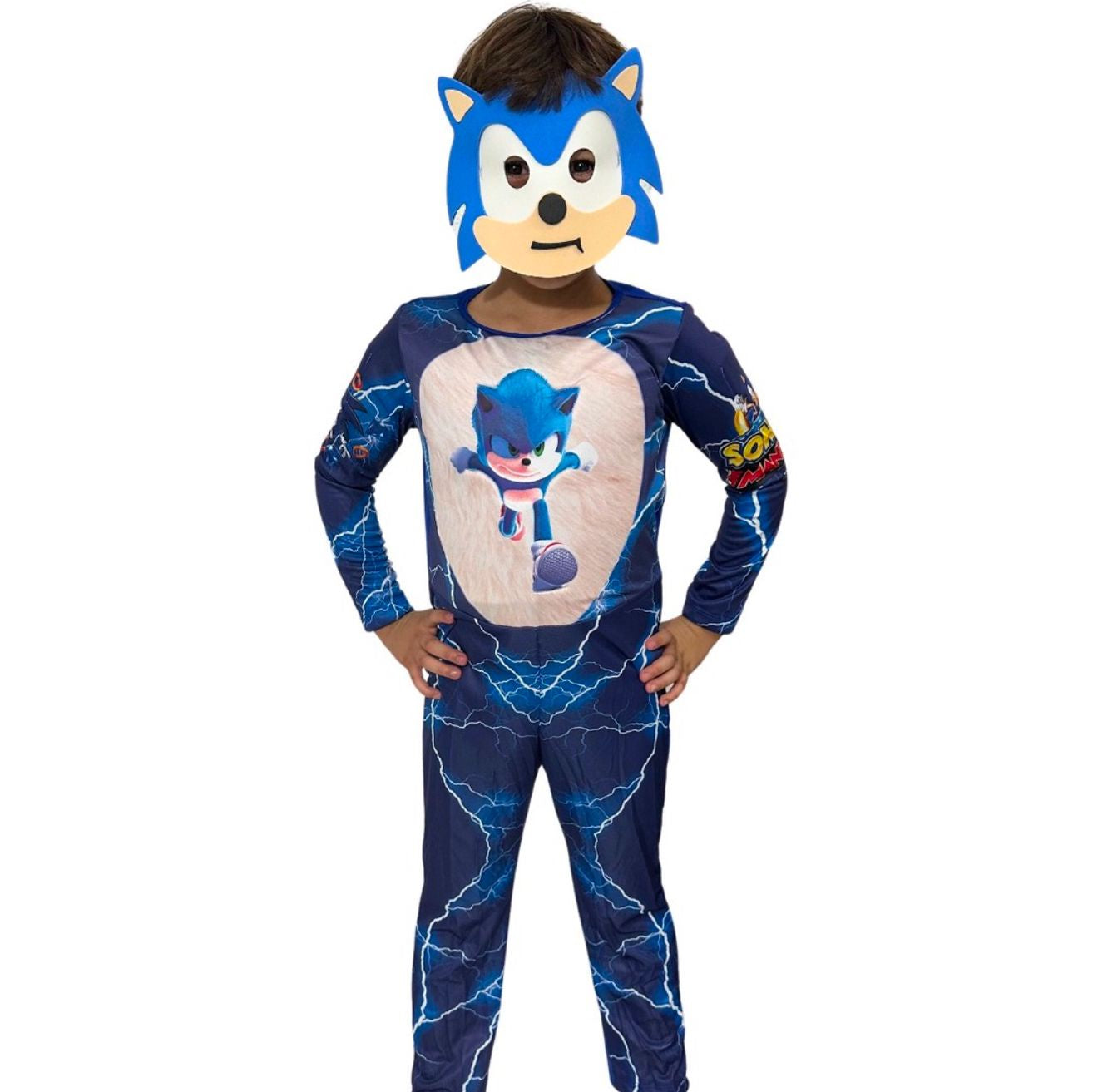 Disfraz infantil azul. Incluye máscara de EVA.