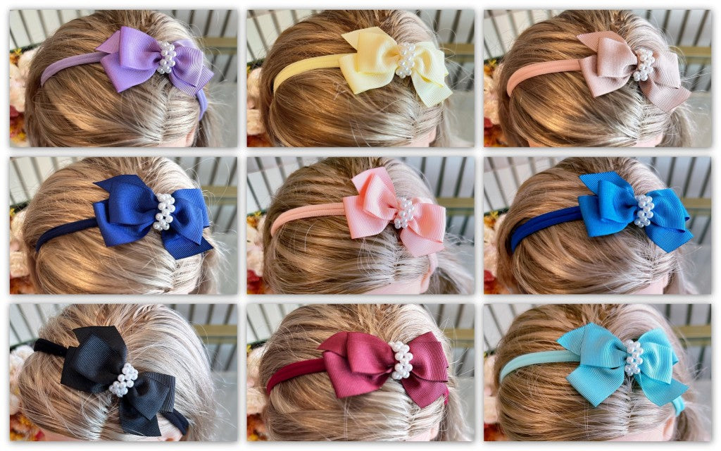 Diadema para bebé con lindas perlas en varios colores