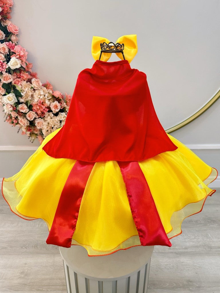 Disfraz infantil de princesa Blancanieves con capa