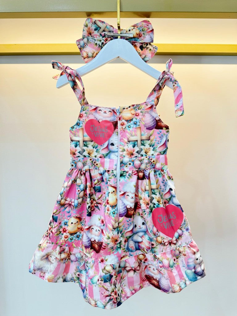 Vestido de fiesta infantil de conejito de Pascua de lujo