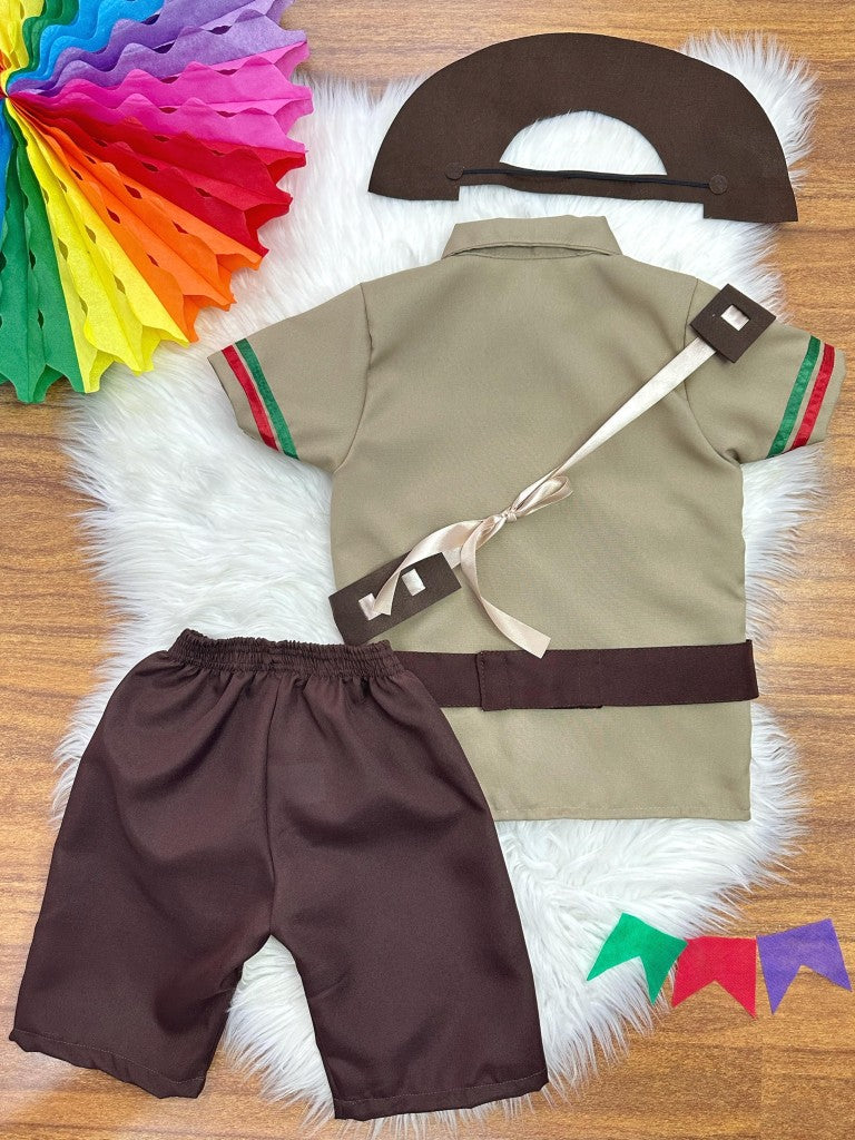 Conjunto Disfraz Infantil Junino Cangaceiro Lampion Marrón