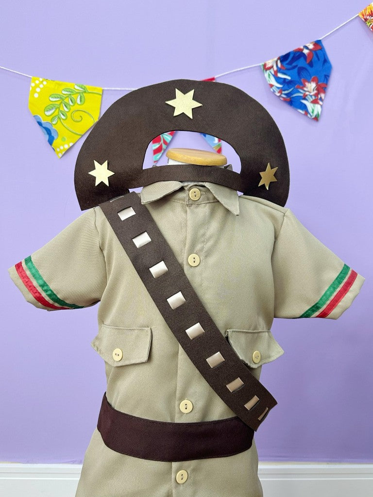 Conjunto Disfraz Infantil Junino Cangaceiro Lampion Marrón