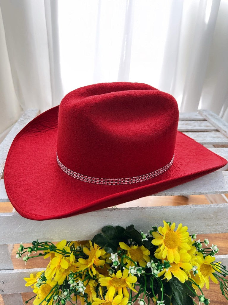 Sombrero de vaquero para niños rosa, rojo o negro