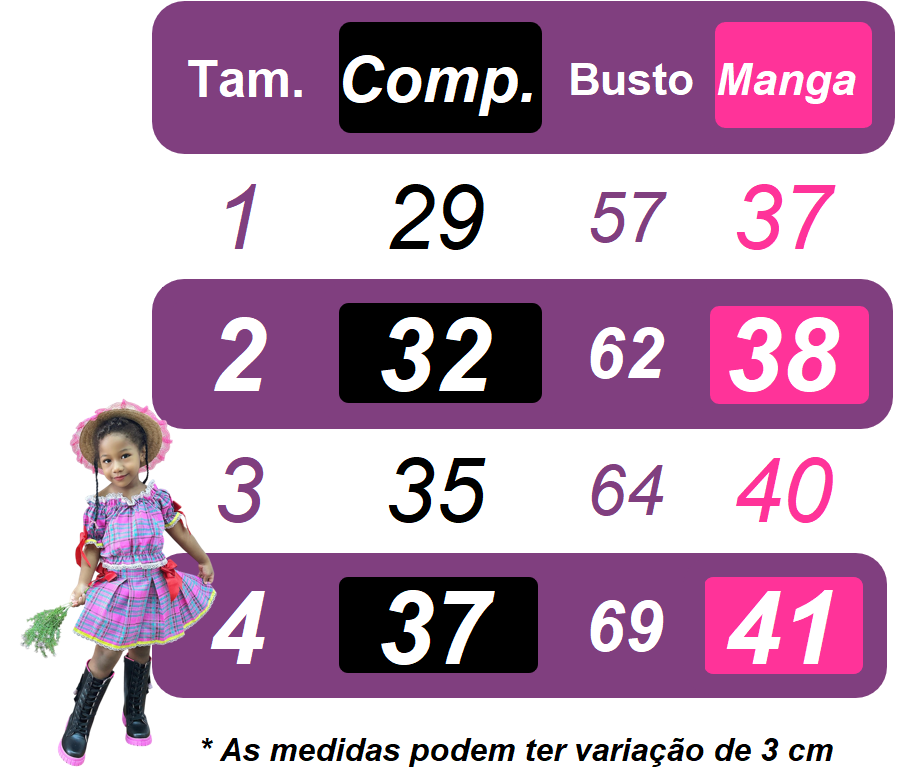 Camisa blanca Junino Caipira para niña con cuadros azules