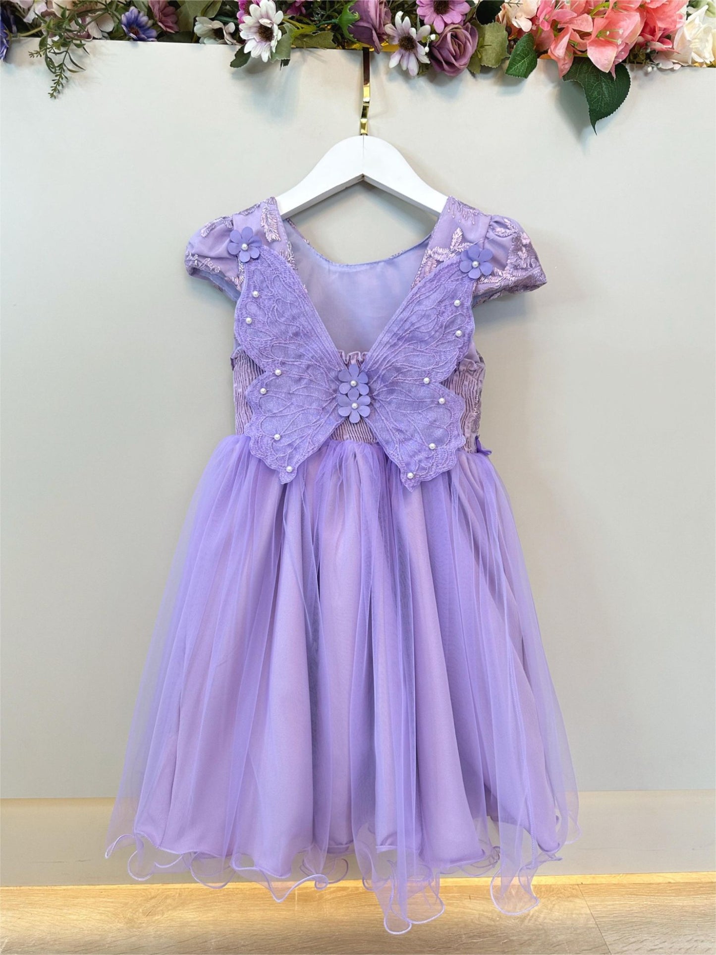 Vestido de mujer con encaje de jardín encantado lila