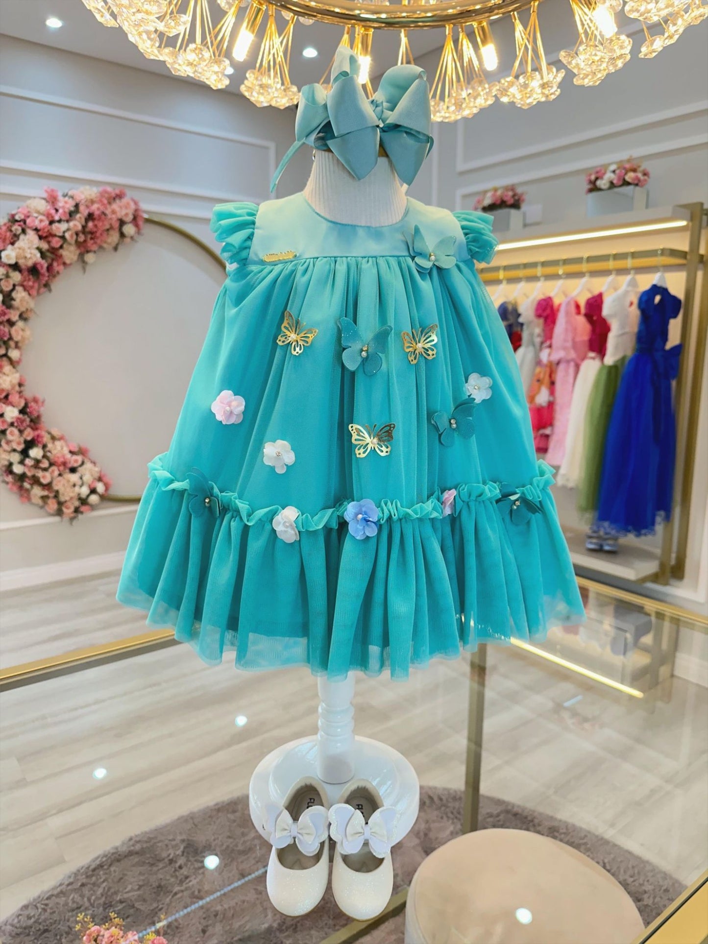 Vestido Infantil Verde Jardín Encantado Lujo