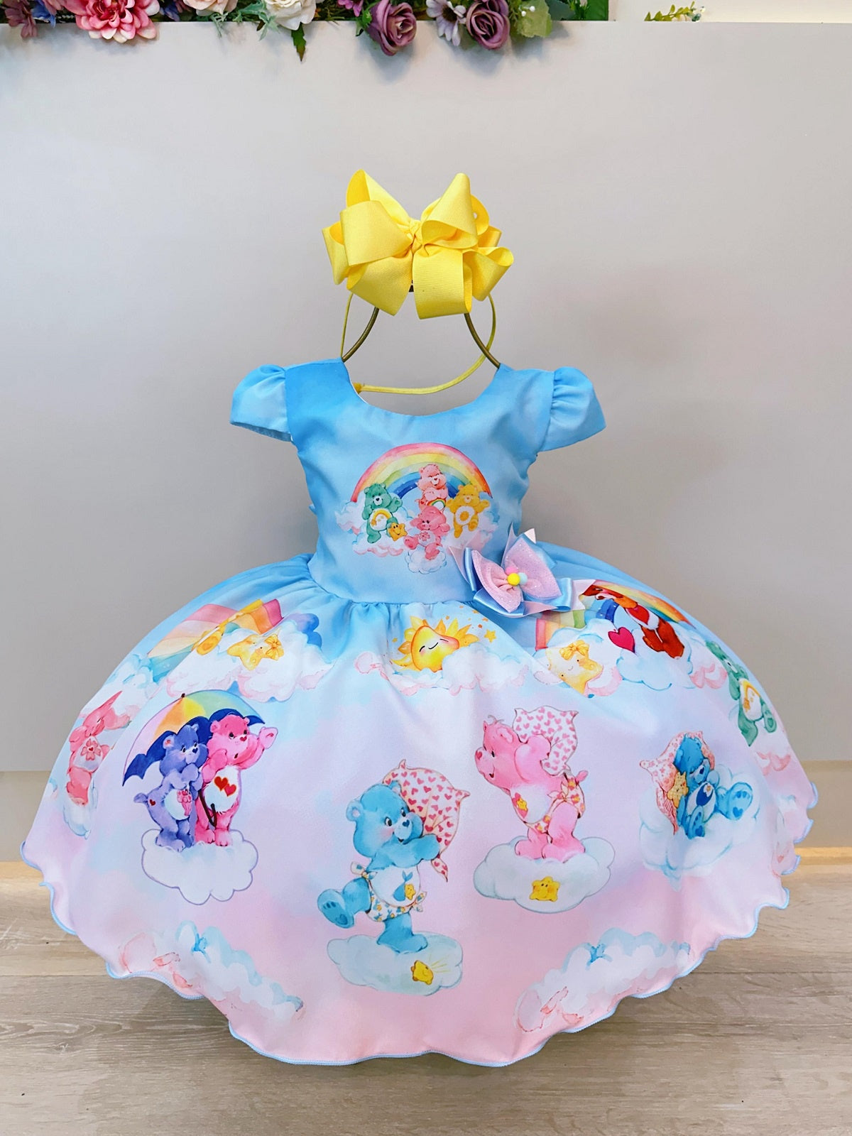 Vestido azul infantil para fiestas de cumpleaños de los Ositos Cariñositos