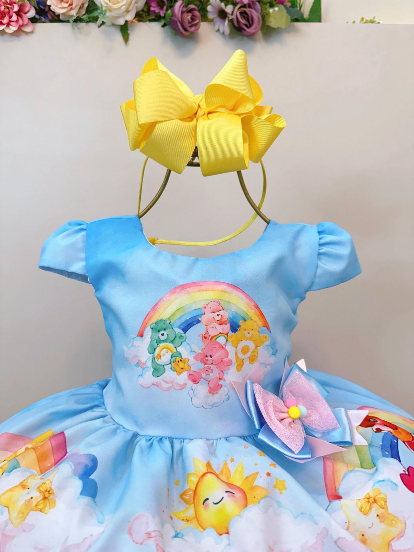 Vestido azul infantil para fiestas de cumpleaños de los Ositos Cariñositos