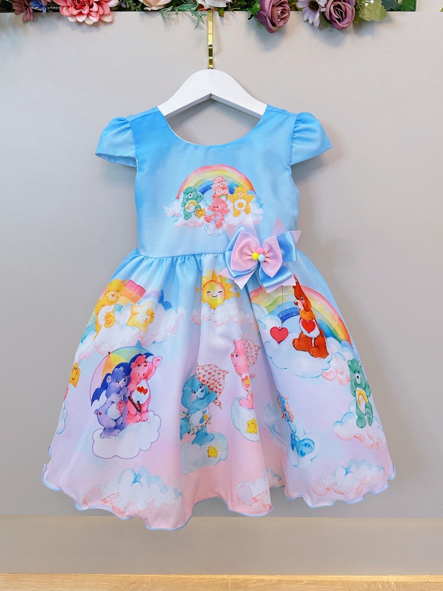 Vestido azul infantil para fiestas de cumpleaños de los Ositos Cariñositos