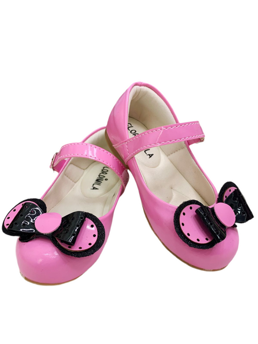 Zapato rosa chicle con lazo de Minnie súper lujoso