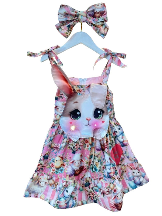 Vestido de fiesta infantil de conejito de Pascua de lujo