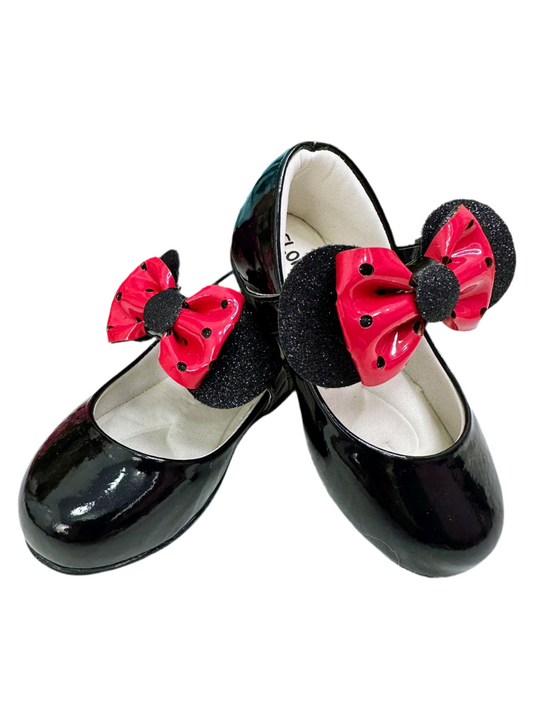 Zapato negro de súper lujo con lazo de Minnie