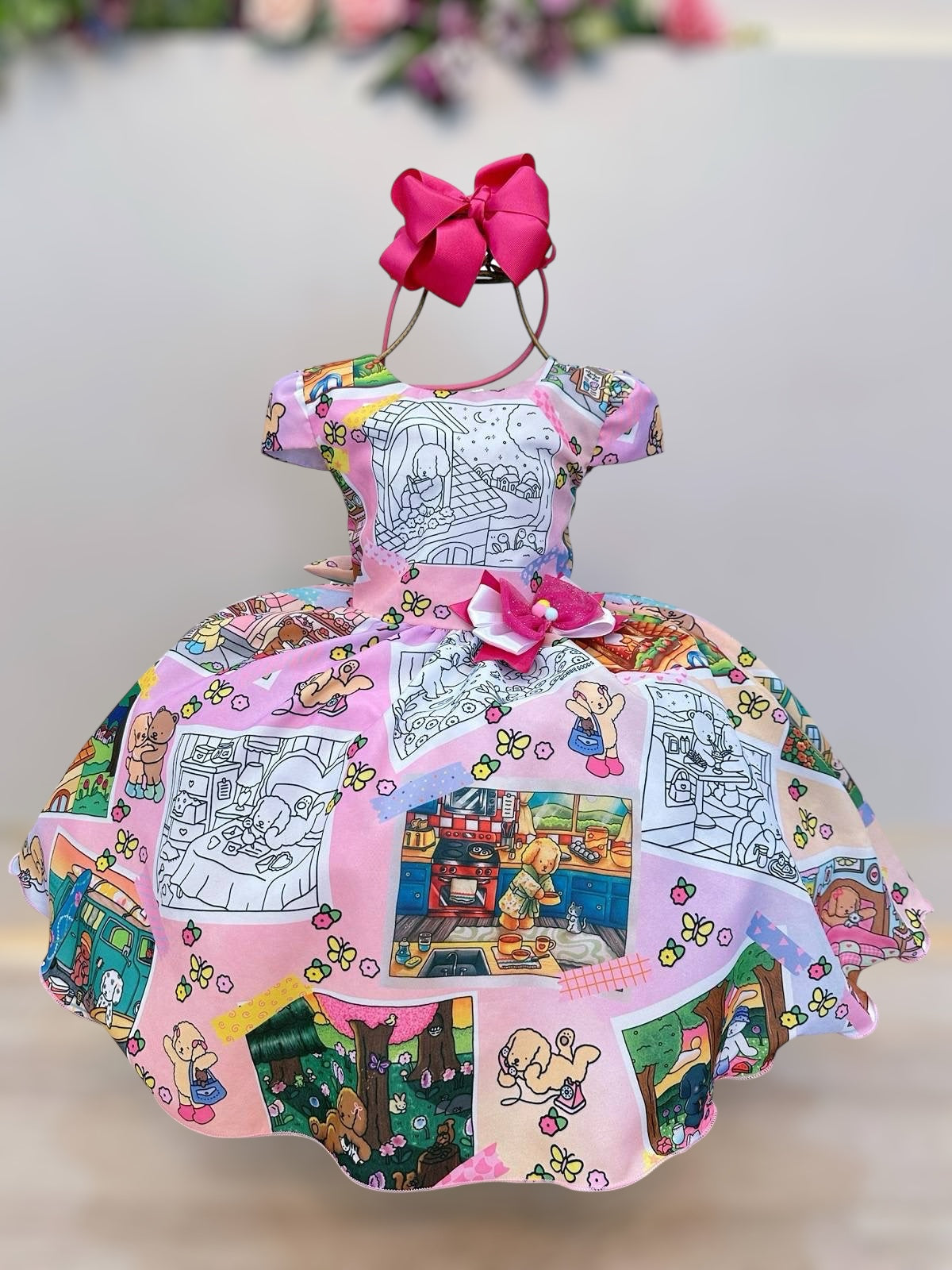 Vestido Infantil Bobbie goods Festas Pinte e Lave + Canetinhas 12 Cores