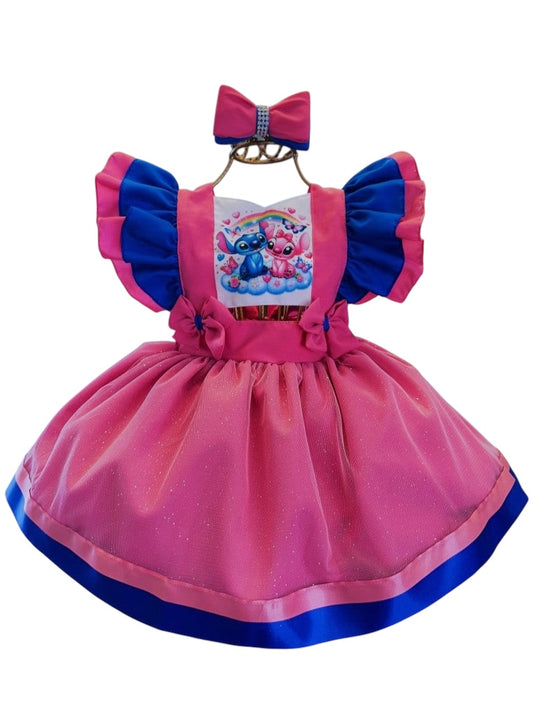 Mono de punto y falda de ángel con purpurina de lujo