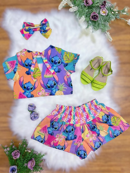 Conjunto de fiesta de lujo rosa de Lilo y Stitch