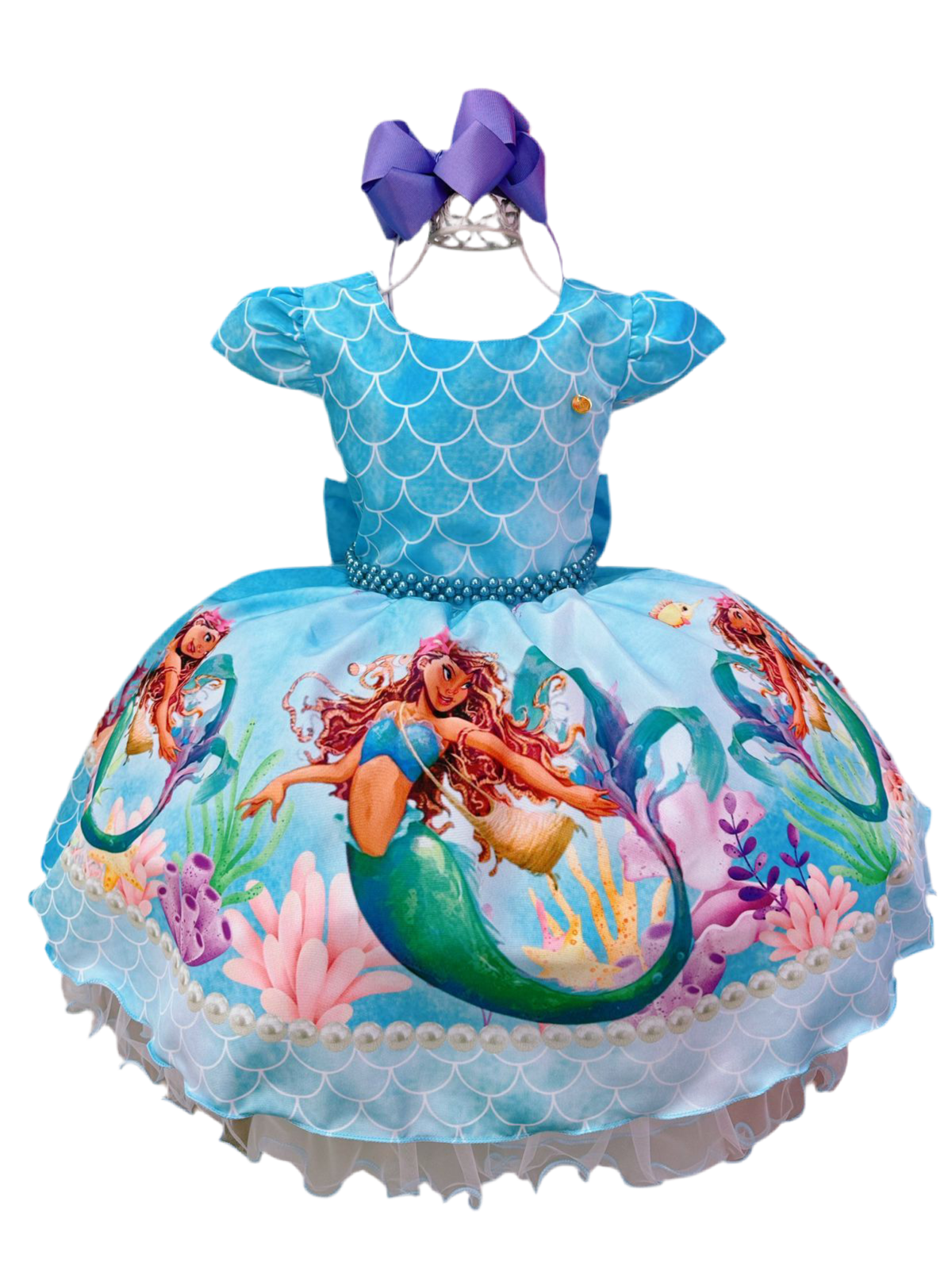 Vestido infantil de la película Princesa Ariel con escamas de sirena