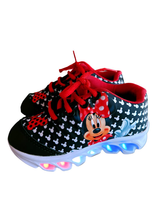 Zapatillas negras de Minnie Mouse para niña con luces LED