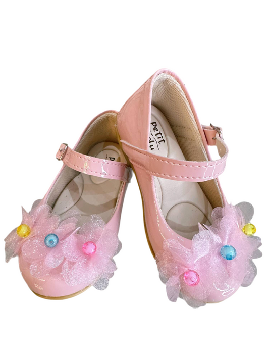 Zapatos Infantiles de Charol Rosa Jardín Encantado Lujo