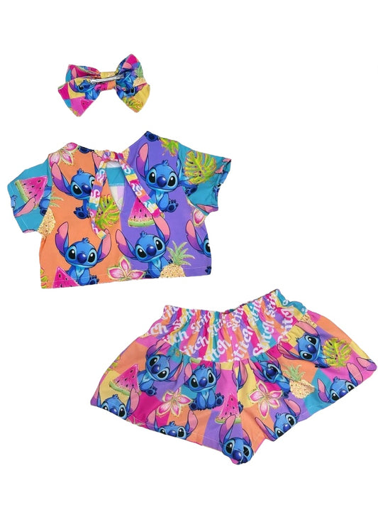 Conjunto de fiesta de lujo rosa de Lilo y Stitch
