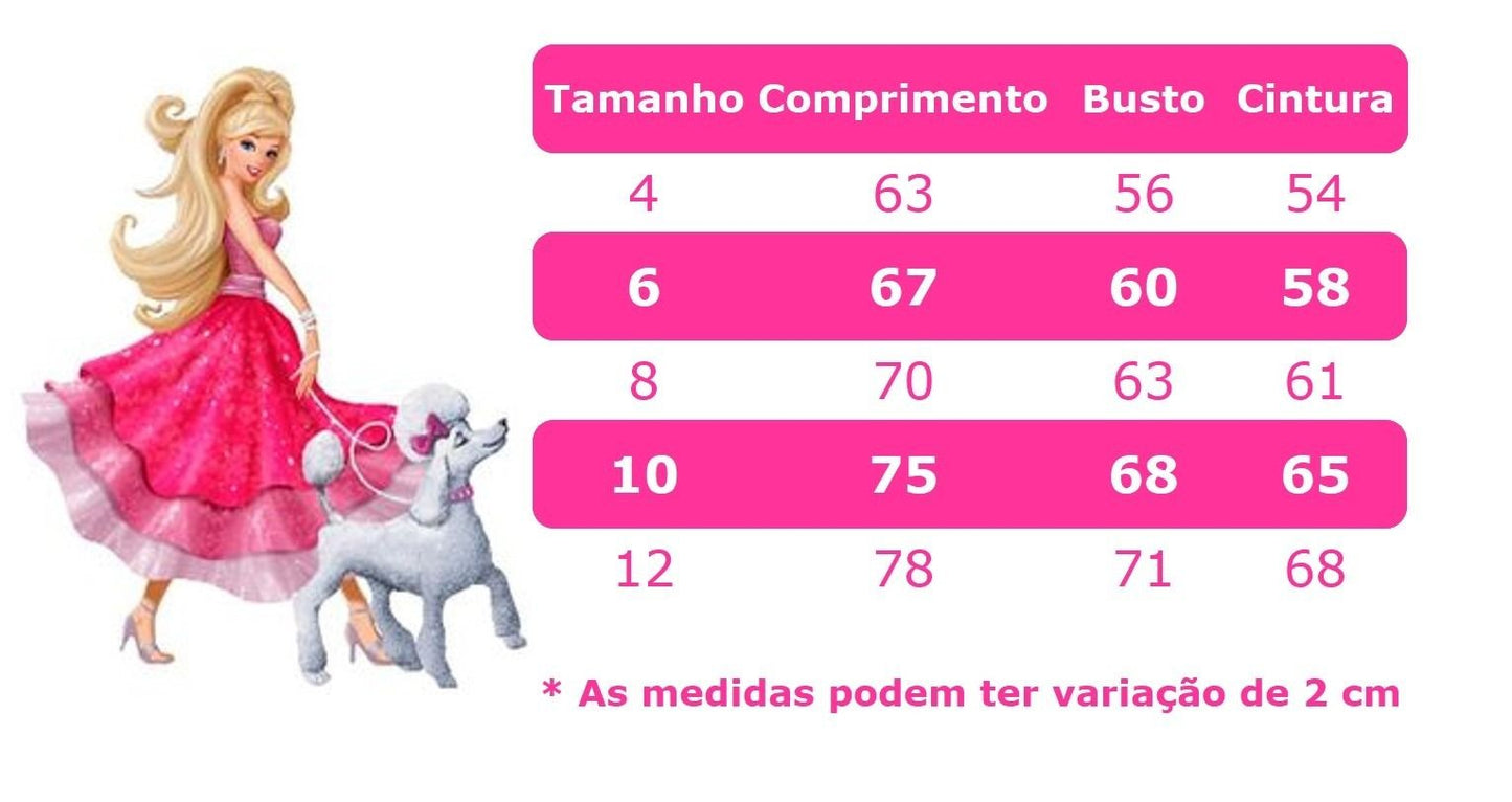 Vestido rosa chicle de Barbie con cinturón de perlas