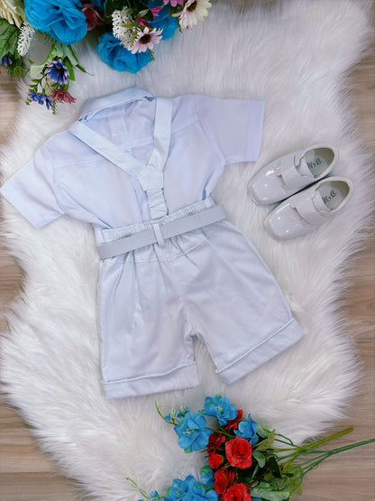 Conjunto Formal, Pantalón Corto, Tirantes, Corbata y Camisa Blanca 