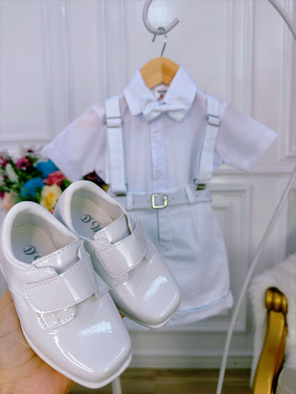 Conjunto Formal, Pantalón Corto, Tirantes, Corbata y Camisa Blanca 