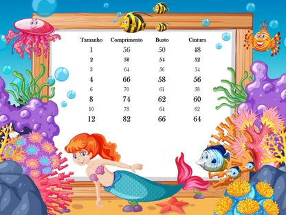 Vestido de princesa sirena Ariel con cinturón de perlas