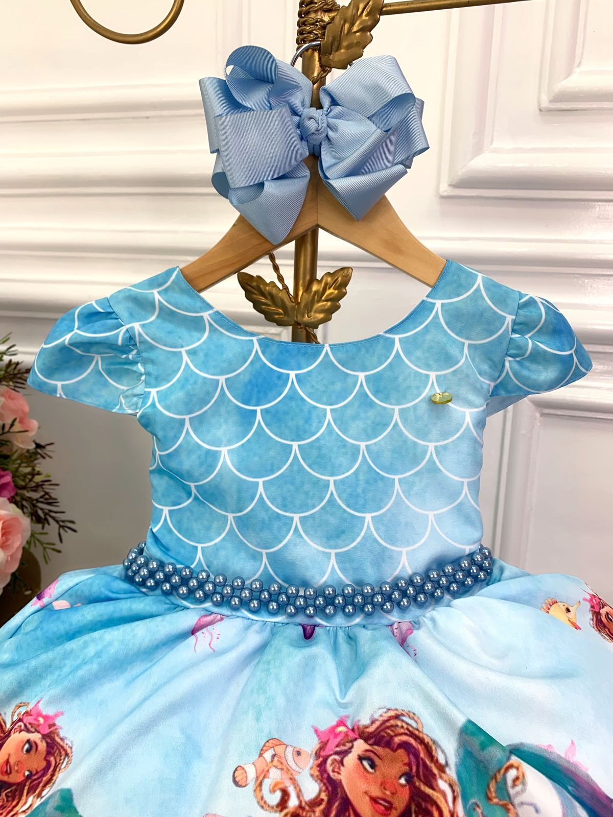 Vestido infantil de la película Princesa Ariel con escamas de sirena