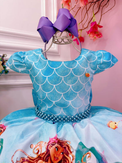 Vestido infantil de la película Princesa Ariel con escamas de sirena