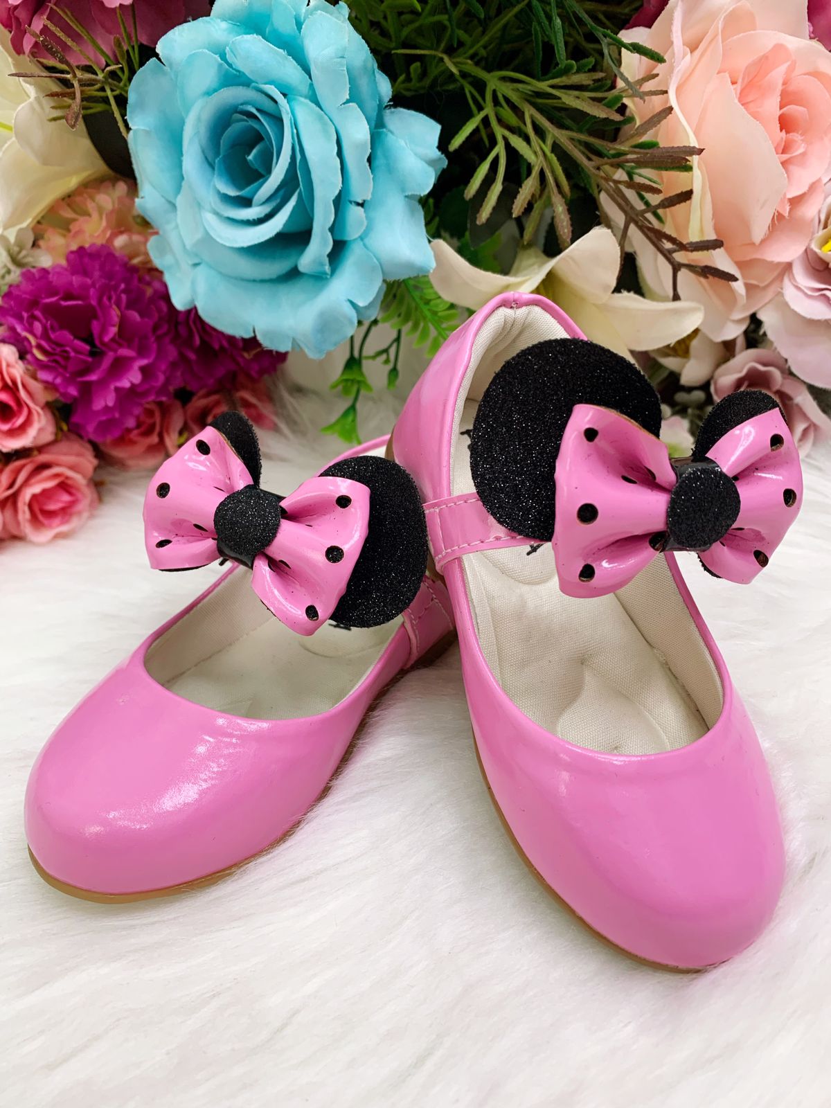 Zapato rosa chicle con lazo de Minnie Mouse Super Lujo