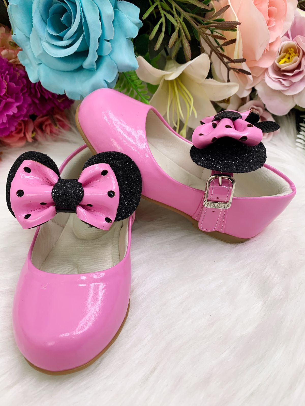 Zapato rosa chicle con lazo de Minnie Mouse Super Lujo