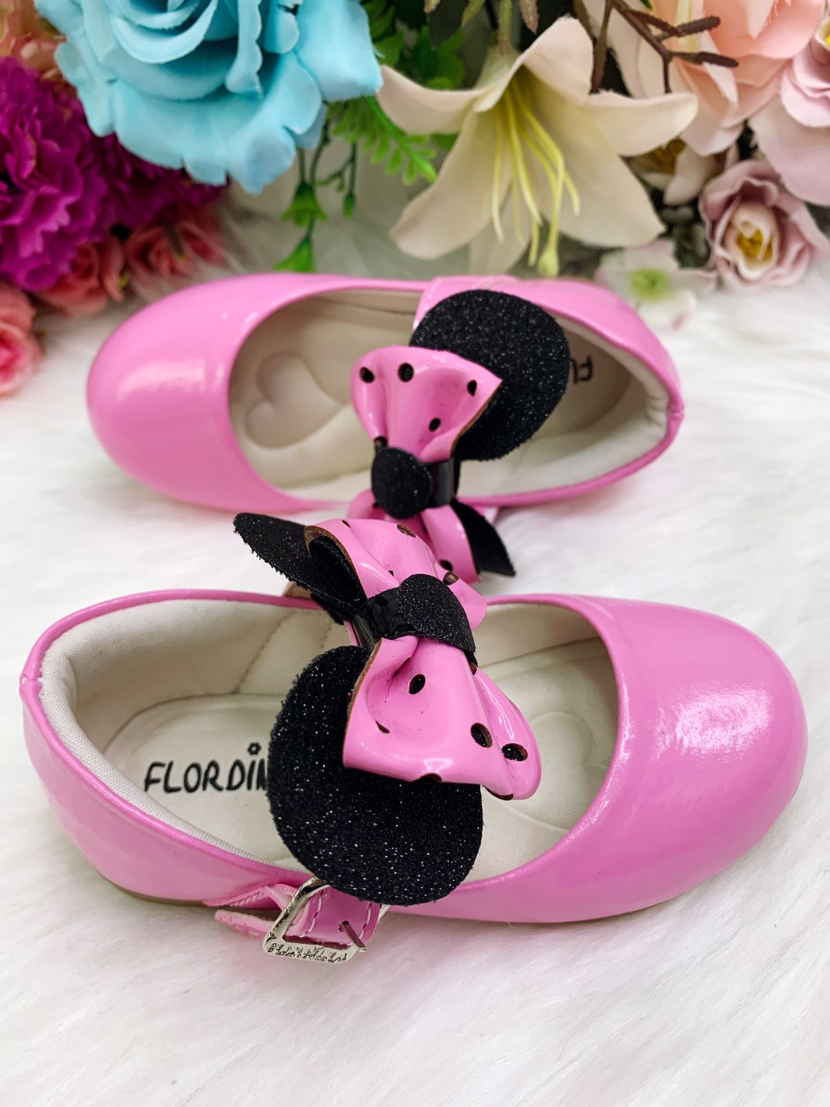 Zapato rosa chicle con lazo de Minnie Mouse Super Lujo